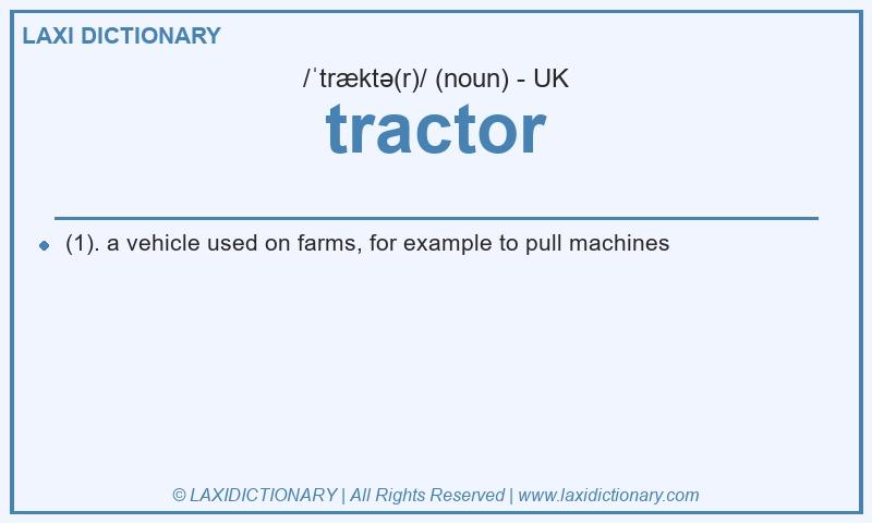Definition tractor in British English