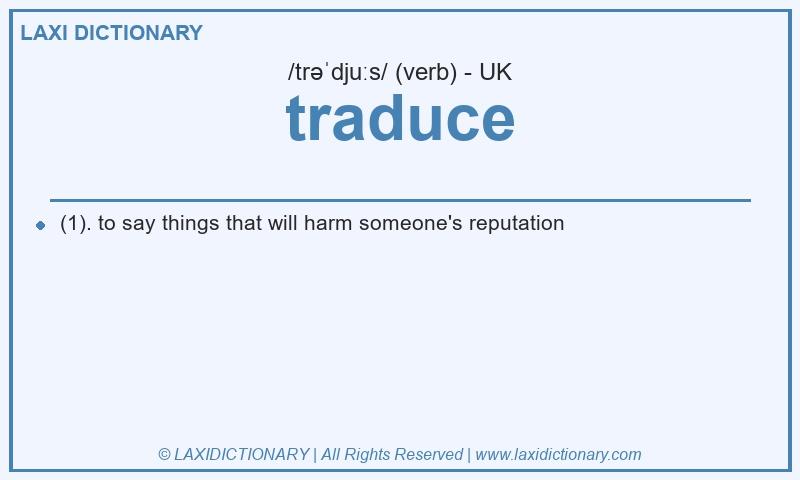 Definition traduce in British English