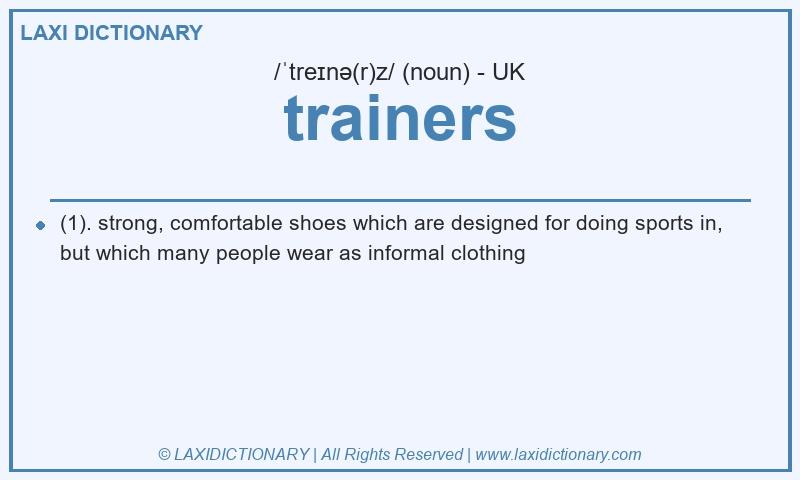 Definition trainers in British English