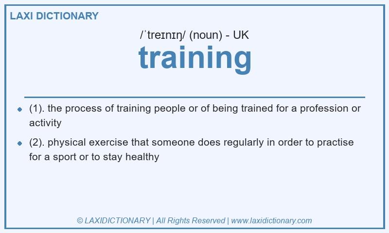 Definition training in British English