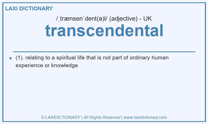 Definition transcendental in British English