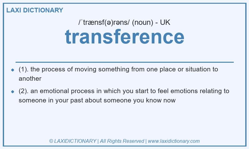 Definition transference in British English