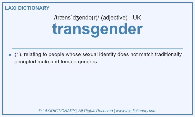 Definition transgender in British English