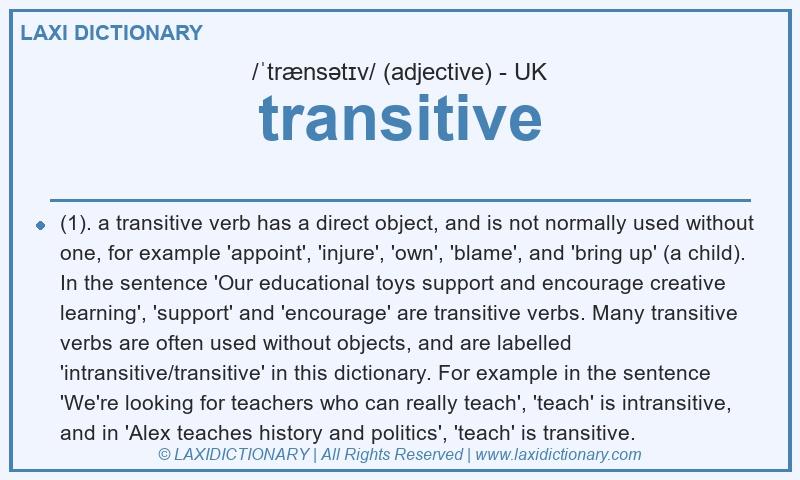 Definition transitive in British English