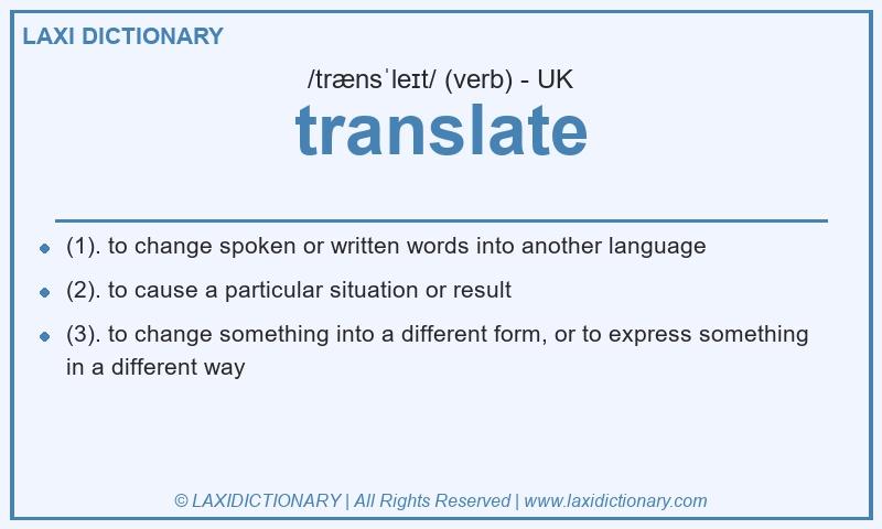Definition translate in British English