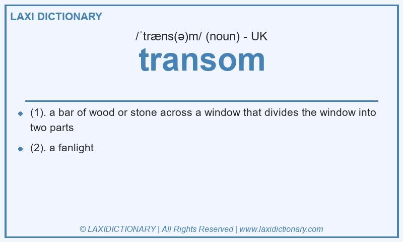 Definition transom in British English