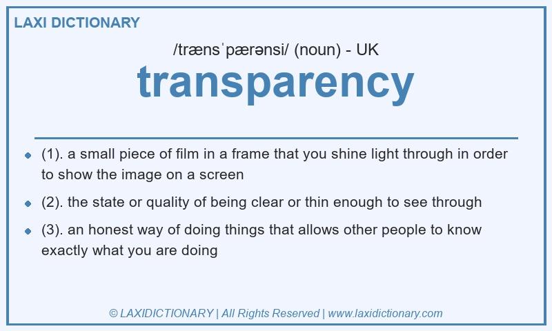 Definition transparency in British English