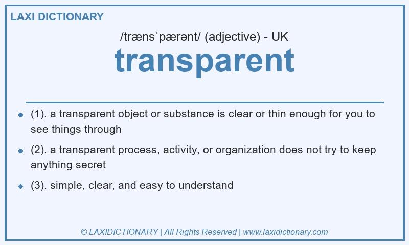 Definition transparent in British English