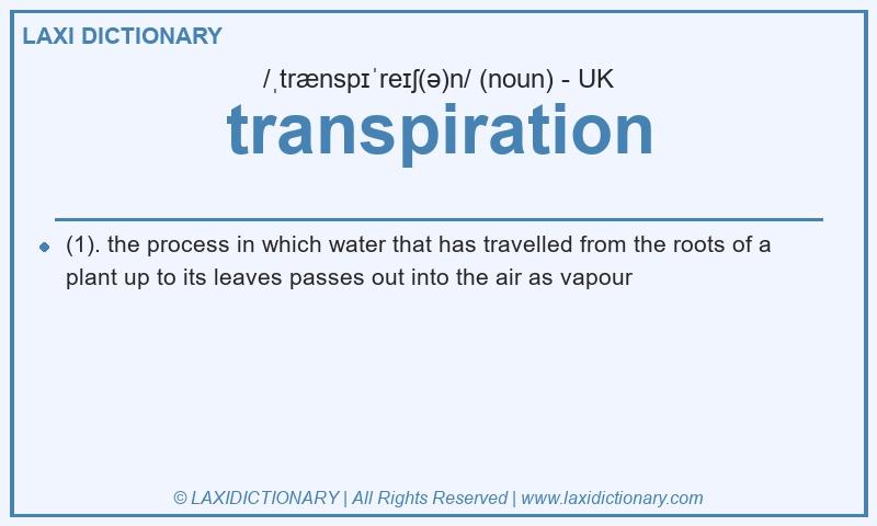 Definition transpiration in British English
