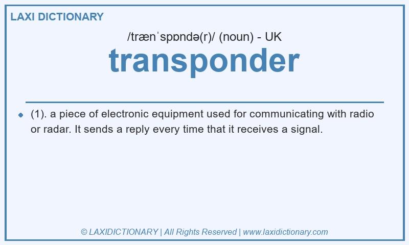 Definition transponder in British English