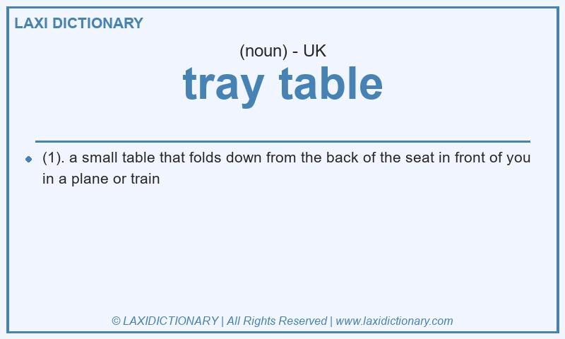 Definition tray table in British English