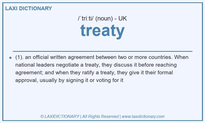 Definition treaty in British English