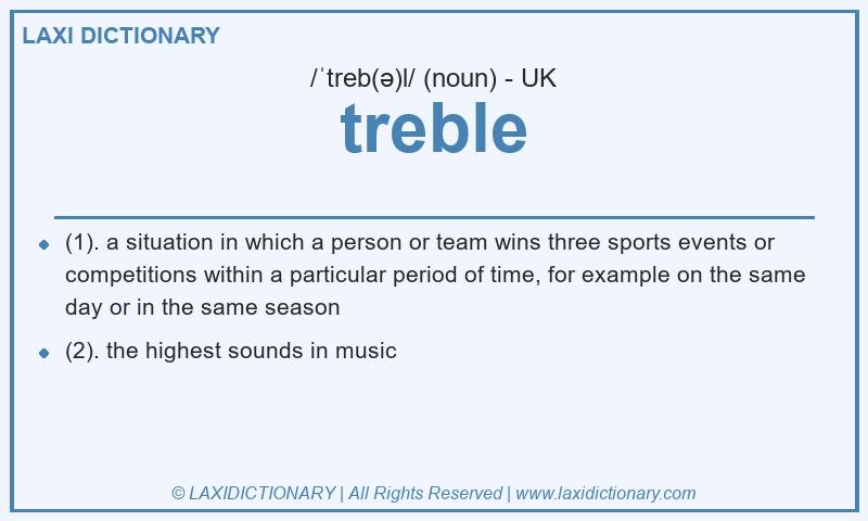 Definition treble in British English