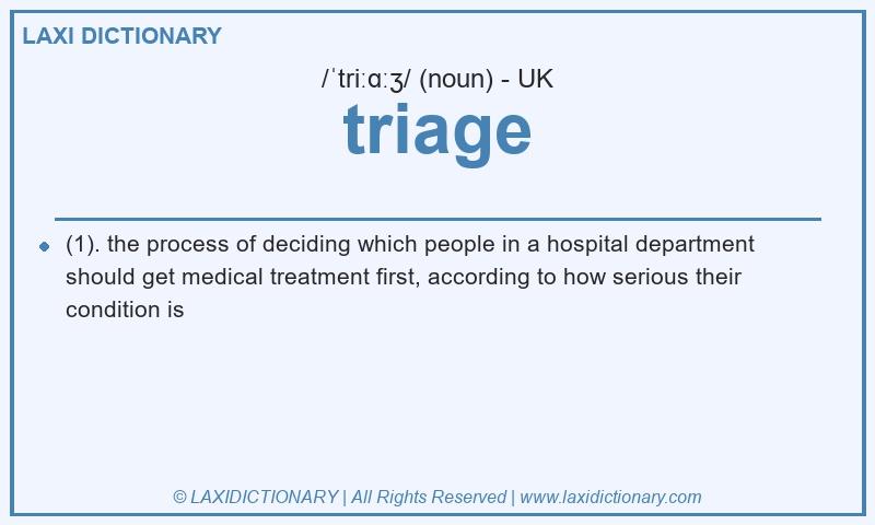 Definition triage in British English