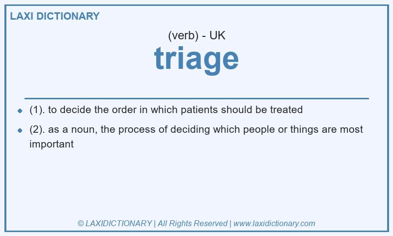 Definition triage in British English