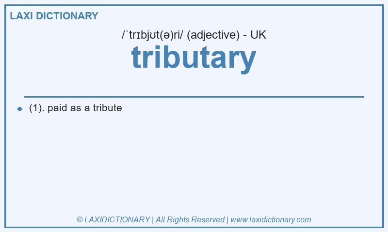 Definition tributary in British English
