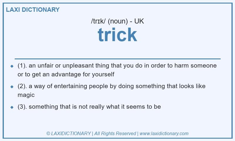 Definition trick in British English