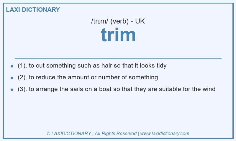 Definition trim in British English