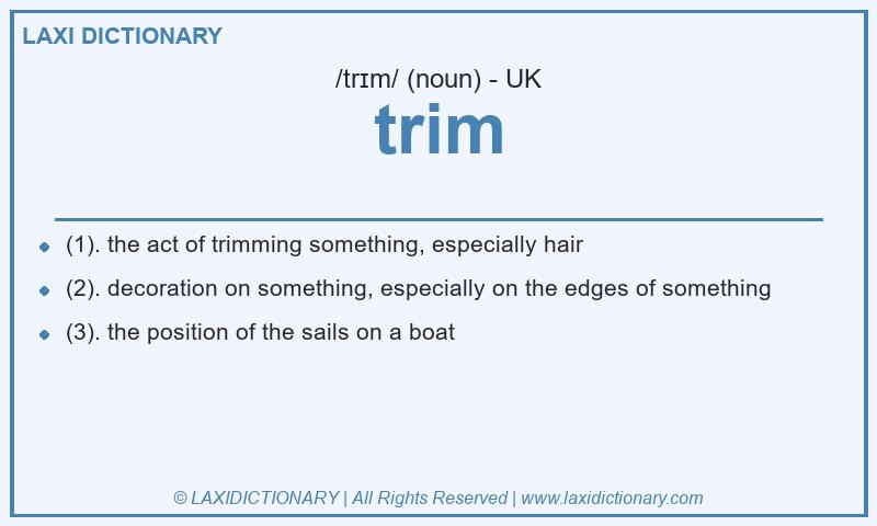 Definition trim in British English