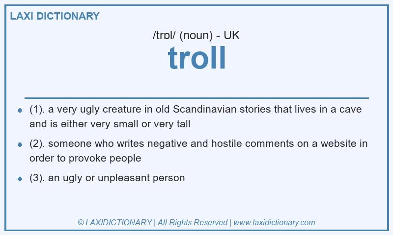 Definition troll in British English
