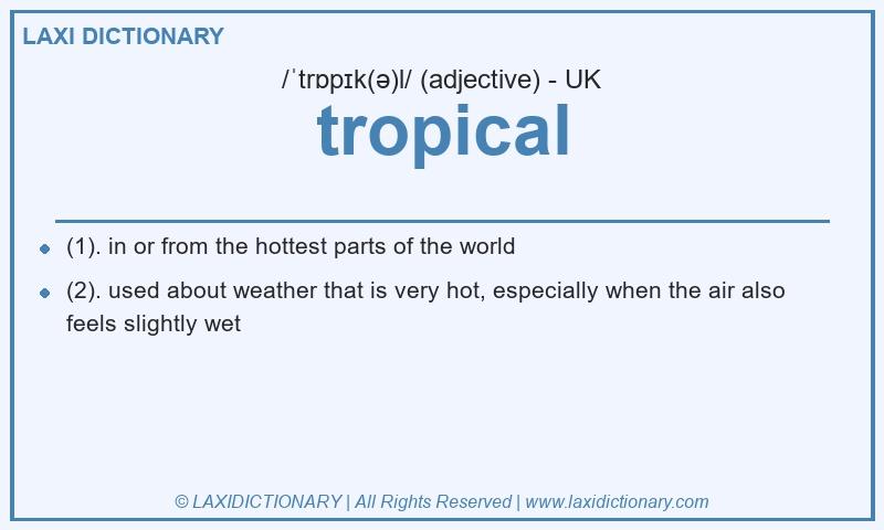 Definition tropical in British English