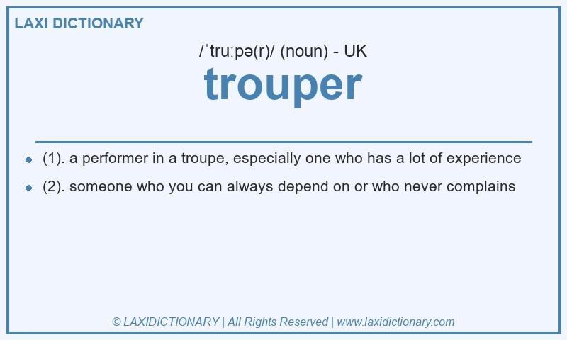 Definition trouper in British English