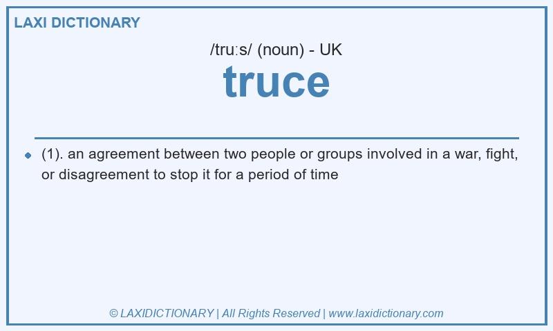 Definition truce in British English