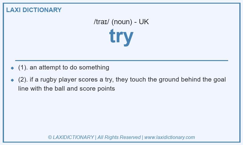 Definition try in British English