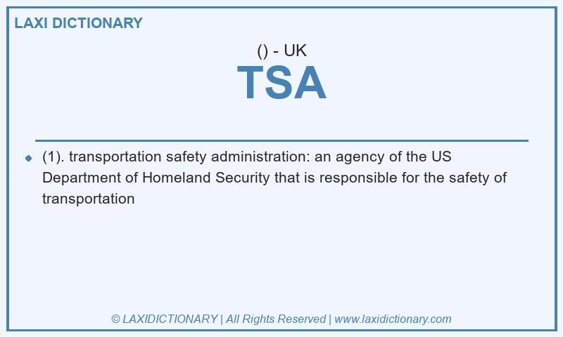 Definition TSA in British English