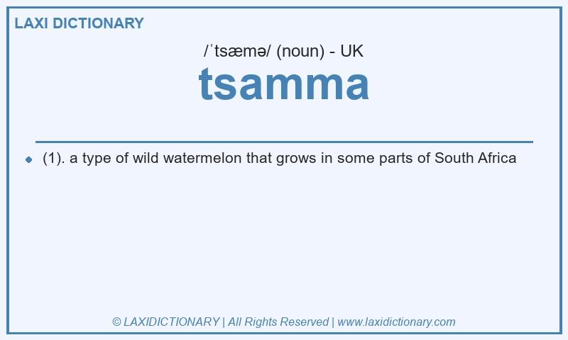 Definition tsamma in British English