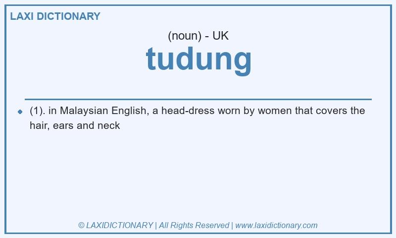 Definition tudung in British English