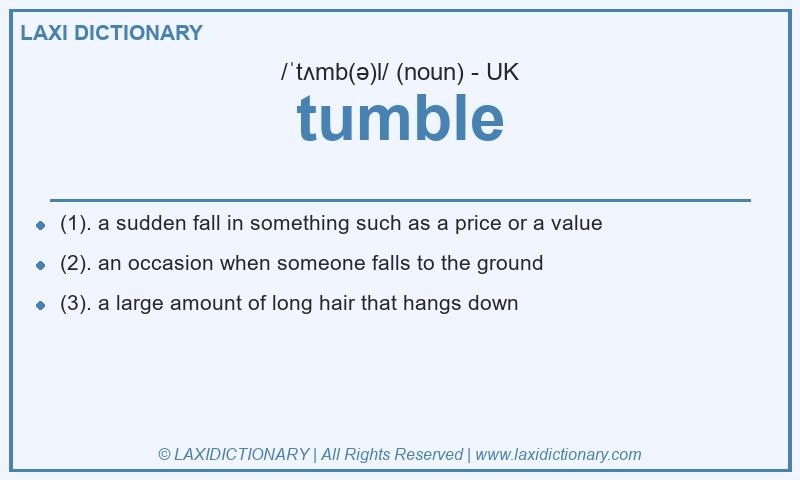 Definition tumble in British English