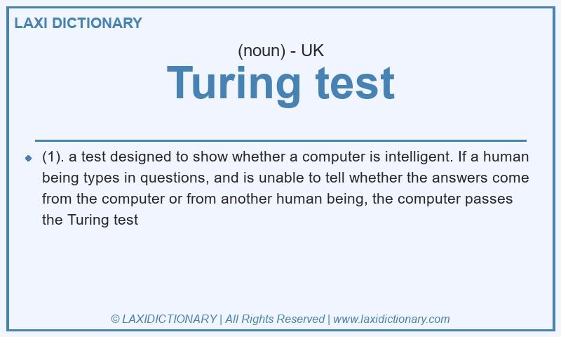 Definition Turing test in British English