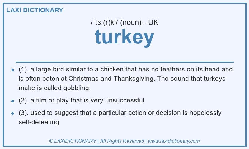 Definition turkey in British English
