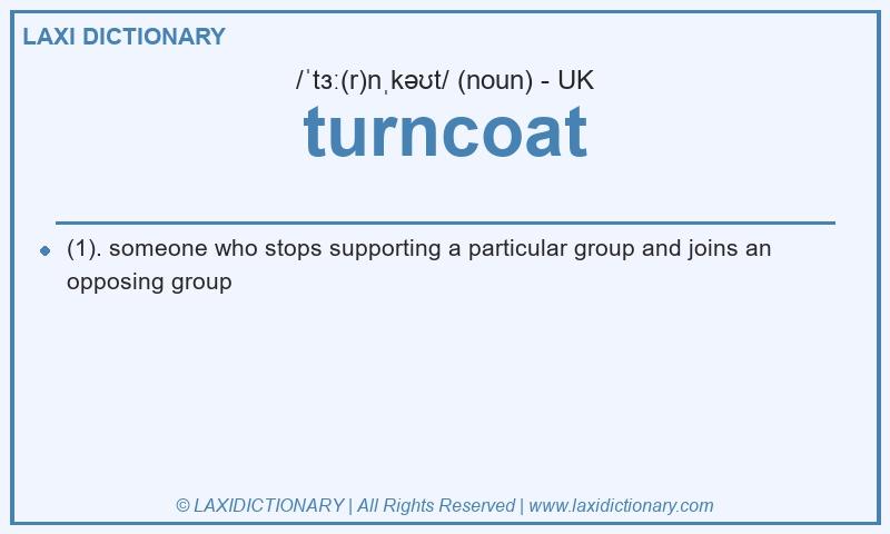 Definition turncoat in British English