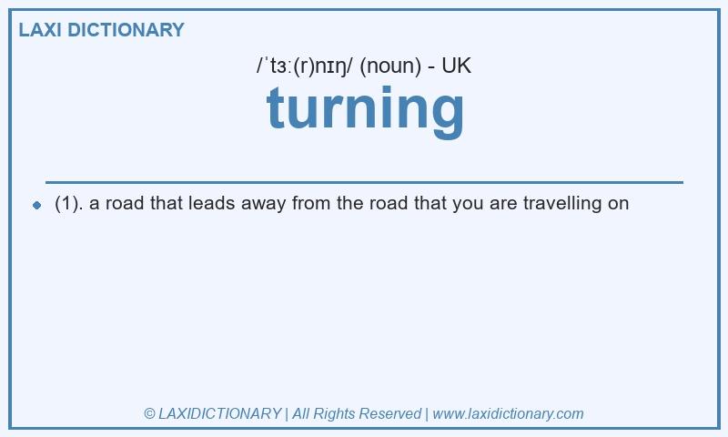 Definition turning in British English