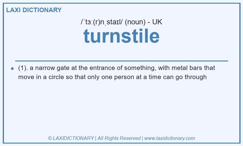 Definition turnstile in British English