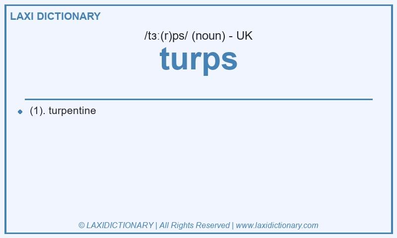 Definition turps in British English