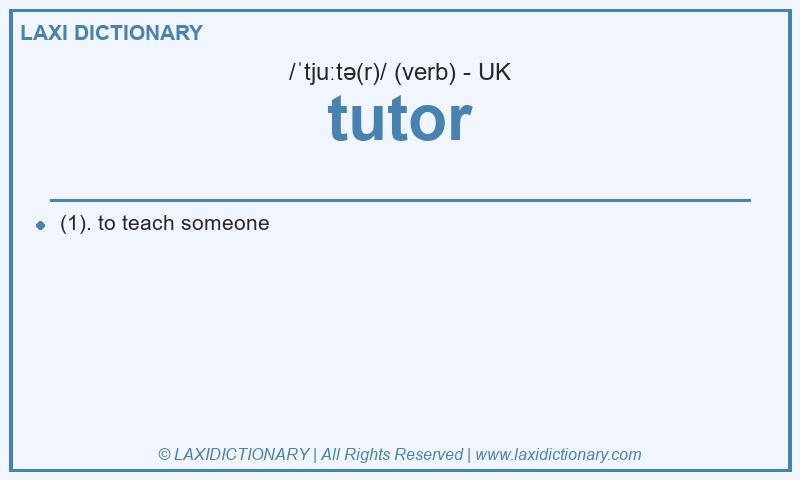 Definition tutor in British English
