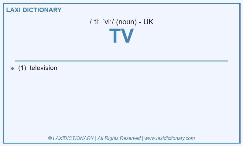Definition TV in British English