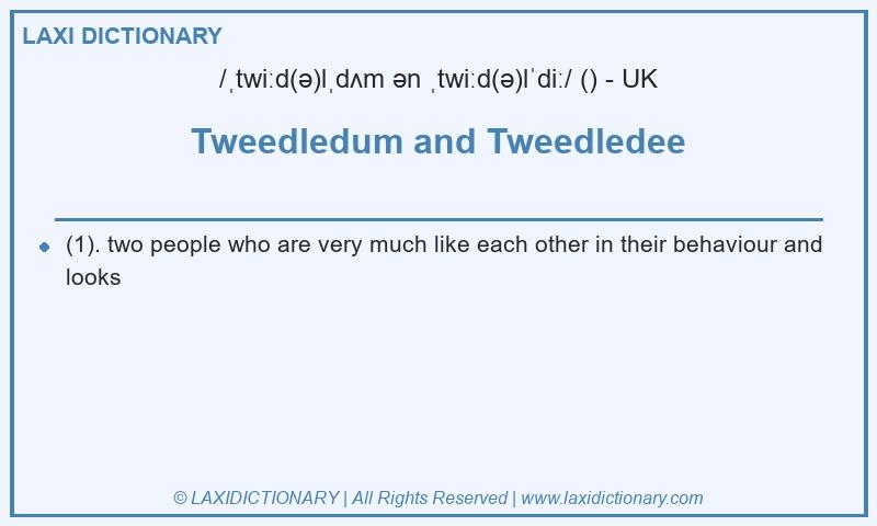 Definition Tweedledum and Tweedledee in British English