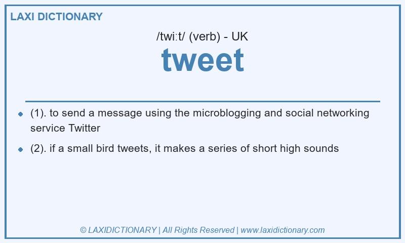 Definition tweet in British English