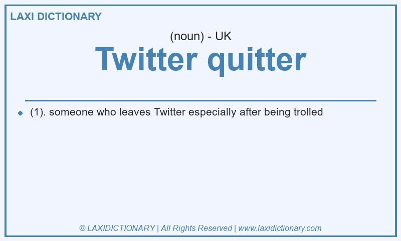 Definition Twitter quitter in British English