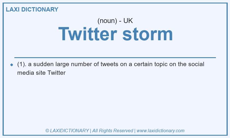 Definition Twitter storm in British English