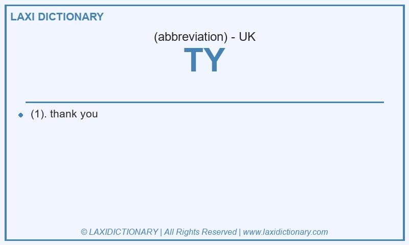 Definition TY in British English