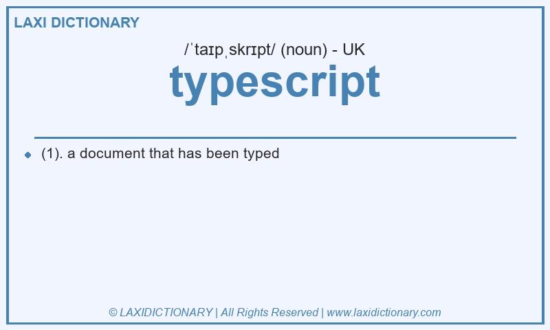 Definition typescript in British English