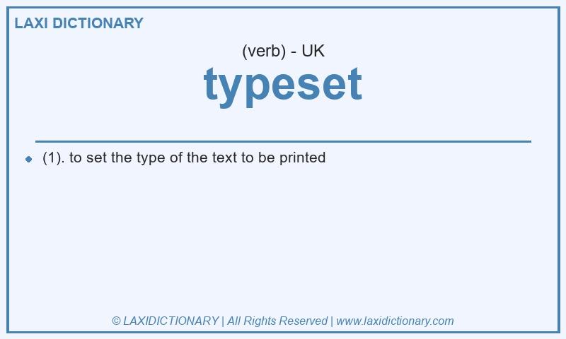 Definition typeset in British English
