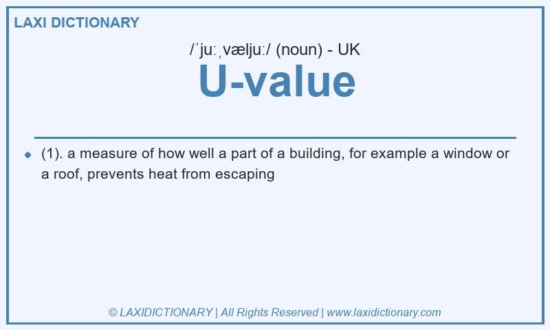 Definition U-value in British English