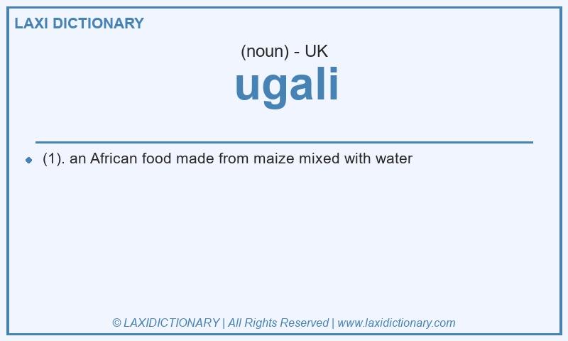 Definition ugali in British English