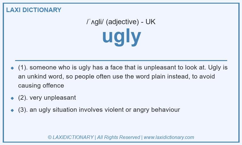 Definition ugly in British English
